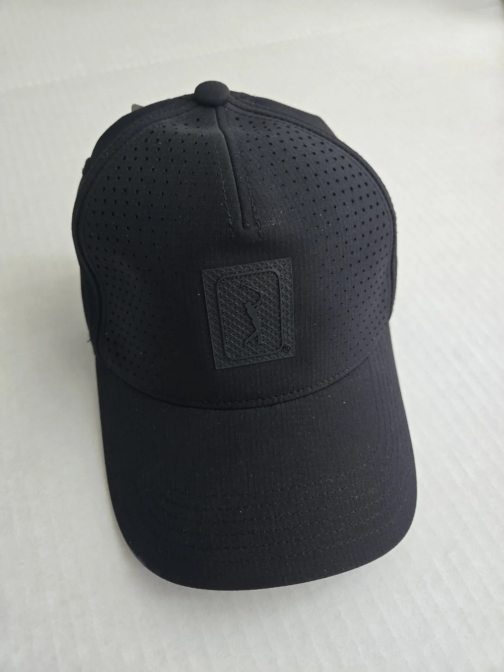 PGA Tour Ripstop Perforated Black Cap - NEW